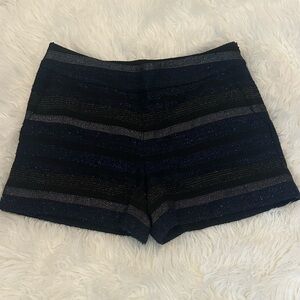 Striped Navy and Black Women's Shorts